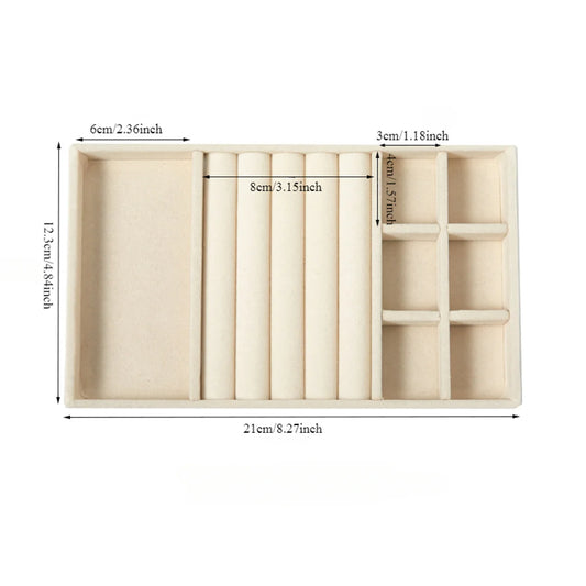 Rangement bijoux plateau tiroir beige